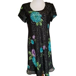 Vintage Jessica Howard layered zebra floral dress size 12